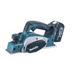 Новинка! КОМПЛЕКТ: Аккумуляторный рубанок Makita LXT 18 В, ДВА Аккумулятора 3,0 Ач, Зарядное устройство, КЕЙС, Макс. ширина строгания 82 мм, глубина 2 мм, Мах глубина выборки четверти 9 мм DKP180RFE