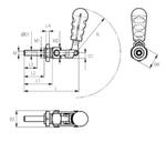 Прижим (упор) Toggle Clamp Push-Pull 90 кг M6 Piher 56102 М00006373