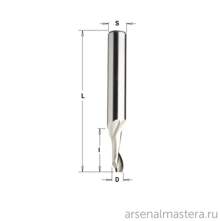 Фреза спиральная по алюминию HSS Co Z1 S8 D 3 x 12 x 60 RH CMT 188.030.51