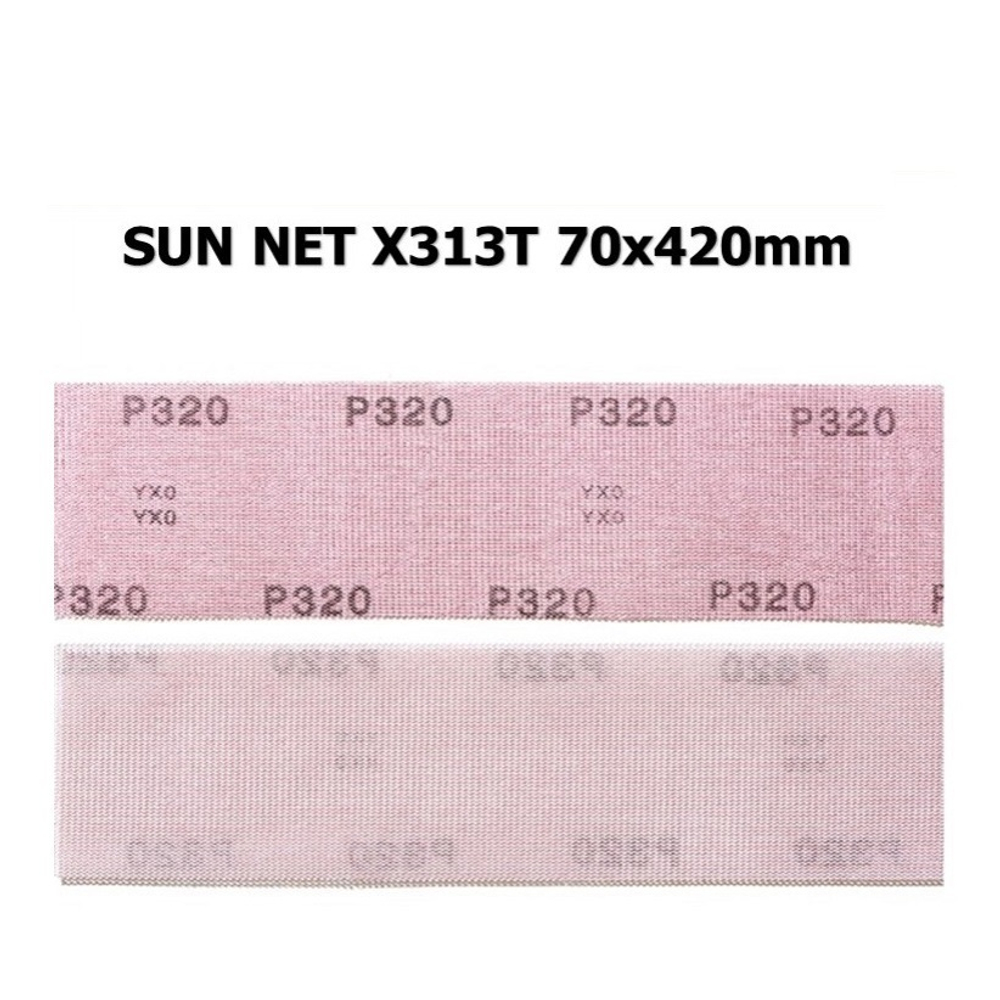 Шлифовальные полоски 50 шт SUN NET X313T 70 х 420 мм на липучке сетка P 400 SUNMIGHT 82316-50