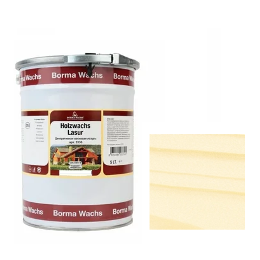 Декоративная ВОСКОВАЯ лазурь / Масло для фасадов Borma Holzwachs Lasur 20 л цвет прозрачный для наружных и внутренних работ R3340