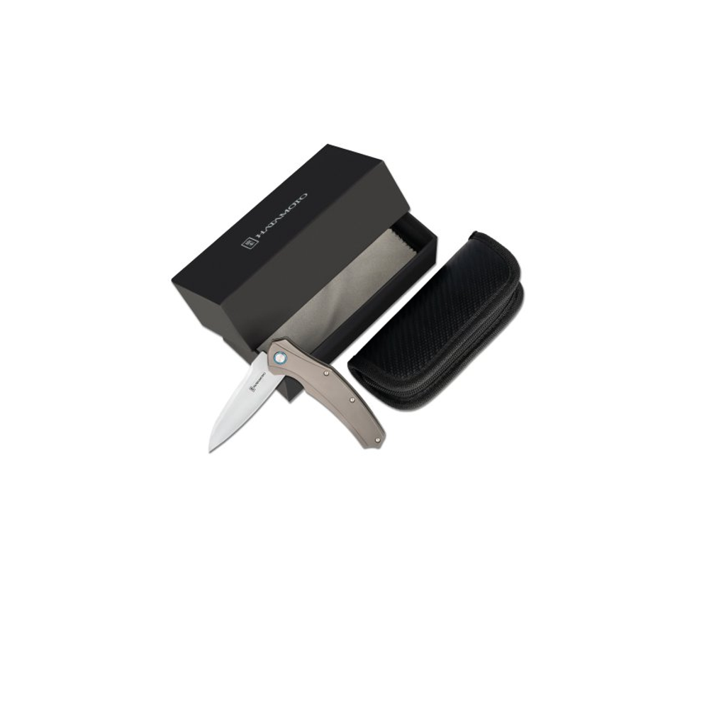 Новинка! Нож японский складной Tojiro Hatamoto, сталь VG-10, 1000 грит, рукоять титановый сплав, клинок 92 мм HFK-2436