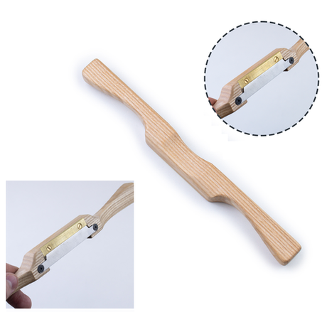 Новинка! Стружок деревянный ПЕТРОГРАДЪ 260 мм / 50 мм, корпус из ясеня, имеет латунную вставку, для деликатной обработки выпуклых и вогнутых поверхностей М00024132