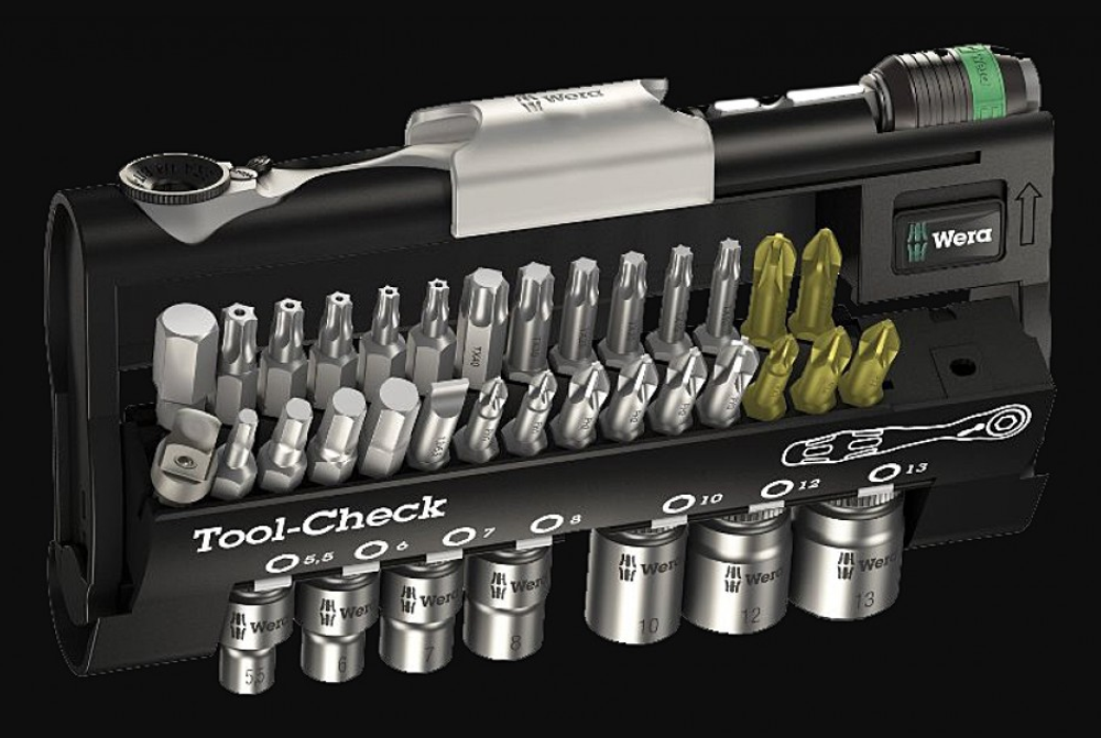 Набор 38 предметов БИТЫ и ГОЛОВКИ с трещоткой Tool-Check 1 SB 073220 WERA WE-073220
