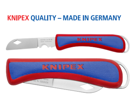 ХИТ! Нож электрика складной, лезвие изготовлено в Золингене, длина 120 мм, длина лезвия 80 мм KNIPEX KN-162050SB