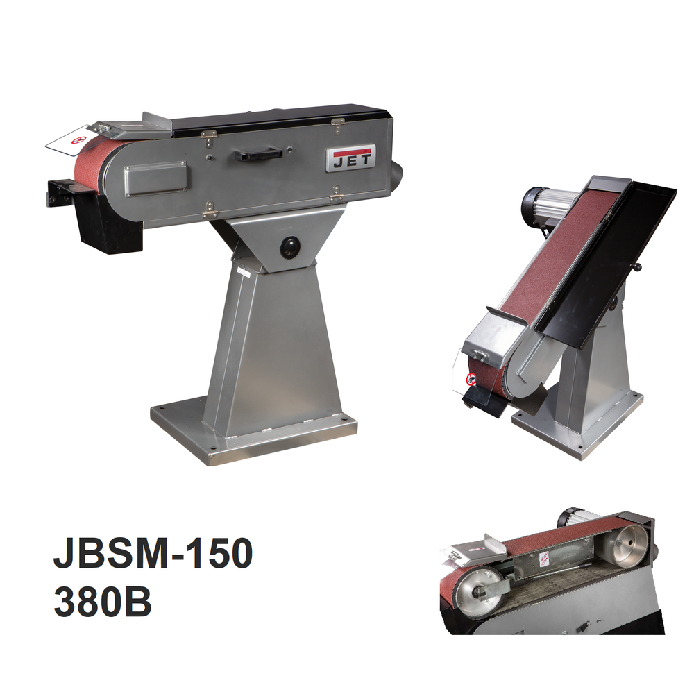 Новинка! Ленточный шлифовальный станок по металлу JET JBSM-150 380В 4 кВт, шлифлента 150х2000 мм, для снятия заусенцев, зачистки сварных швов, шлифовка поверхностей заготовок, готовых деталей 50001892T