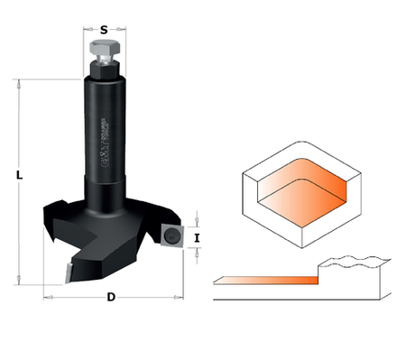 Фреза для СЛЭБОВ Z3 с тремя сменными поворотными ножами HM Z3 D 60 x 12 x 80 RH S12 RH CMT 663.004.11
