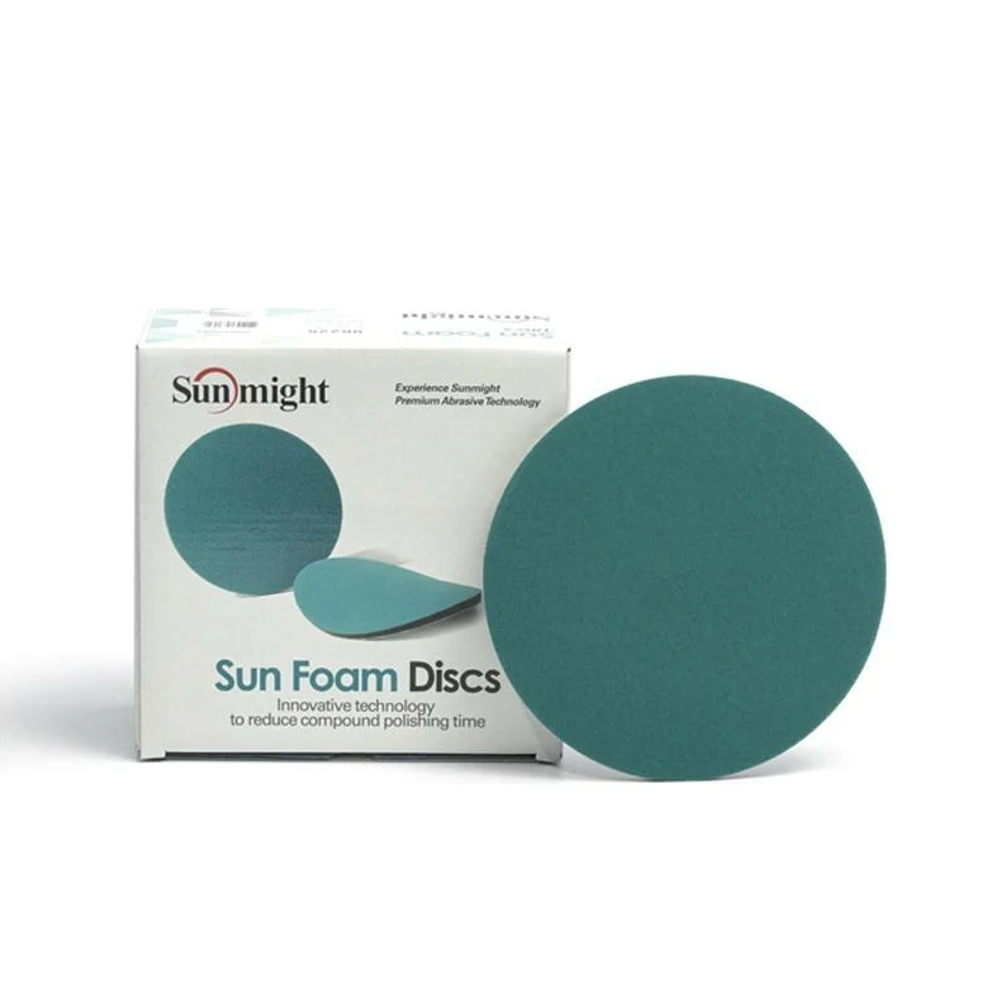Новинка! Шлифовальные круги в комплекте 10 шт SUNMIGHT SUNFOAM SC S53SF 150 мм P360, на липучке, без отверстий 97215