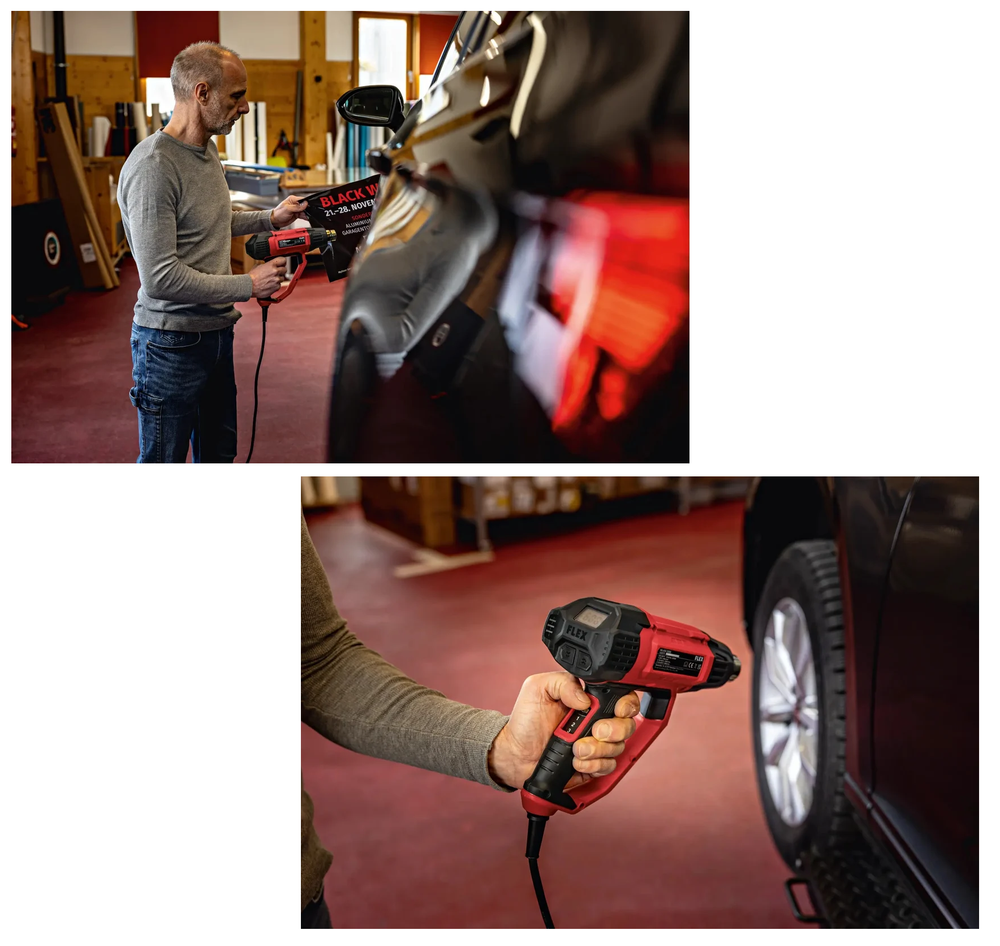 Новинка! Строительный фен FLEX HG 650 2000 регулировка температуры шаг 10° 50–650°C, 2 настройки воздушного потока 532579