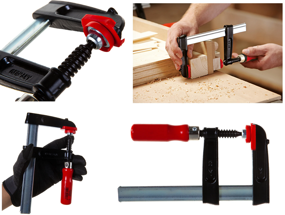 Новинка! Струбцина чугунная BESSEY 160 / 80, 5.5 кН деревянная ручка BE-TPN16BE