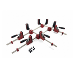 Новинка! Набор 12 предметов JET JC-12: 2 шт Корпусные струбцины длина 1015 мм, 2 шт длина 615 мм, 4 шт Крестовые блоки-стойки, 8 шт Стальные цилиндры для фиксации в стол 19 мм JR031