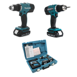 Новинка! КОМПЛЕКТ: Аккумуляторная дрель - шуруповерт Makita LXT 18В, Два аккумулятора 1,5 Ач, Зарядное устройство, кейс DDF453SYE