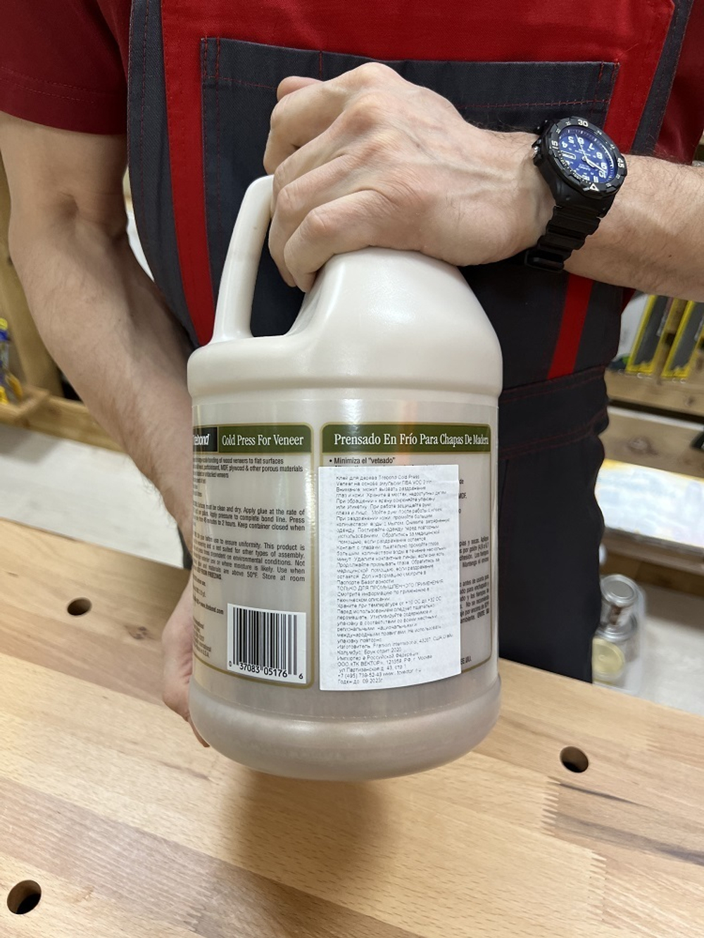 ХИТ! Высококачественный клей Titebond Cold Press for Veneer столярный (для приклеивания шпона к плоским поверхностям) 3,8 л TB5176