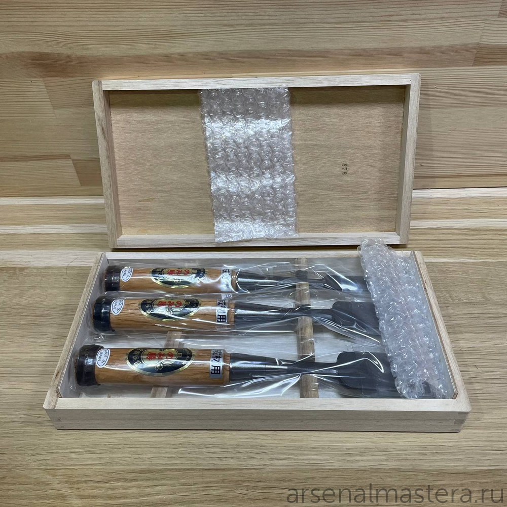 ХИТ! Комплект Стамески японские HSS (S1) 3 шт (15, 24, 30 мм) в боксе S1 Miki Tool М00012227