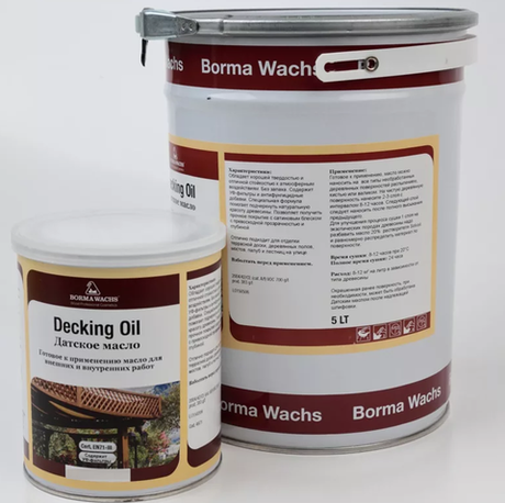 АКЦИЯ МАЙ 2025! Масло датское Decking Oil 5л для террас цвет 50 Белый для наружных работ Borma 4972IL-DS50