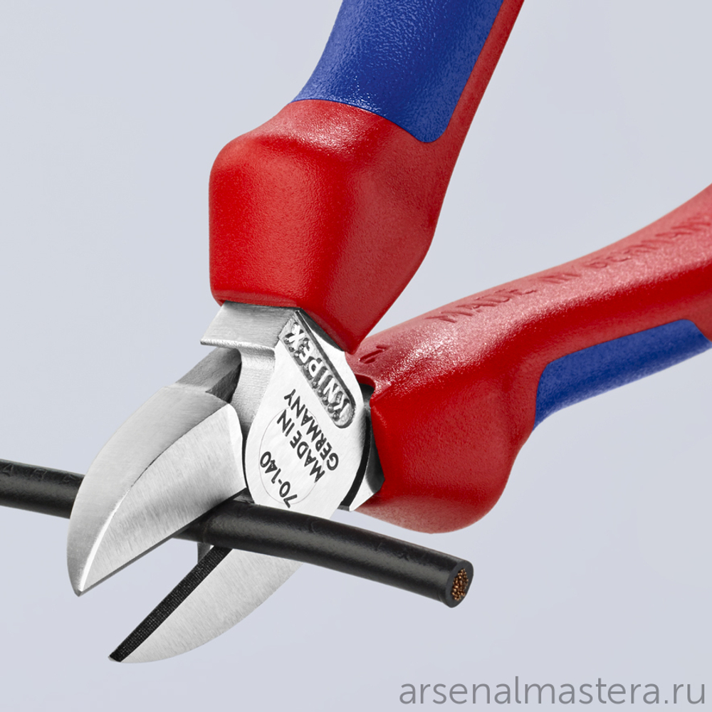 Кусачки боковые 140 мм (БОКОРЕЗЫ) хром, 2-комп ручки 70 05 140 KNIPEX KN-7005140