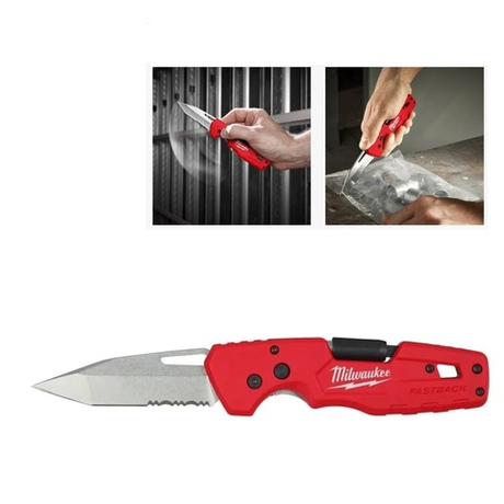 Нож складной 5 в 1 Folding Knife FASTBACK оснащен раскладным держателем для бит 1/4 Hex, двусторонней битой PH2 и SL5.5 MILWAUKEE 4932492454