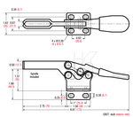 ХИТ! Зажим механический с горизонтальной ручкой усилие 227 кг Woodwork GH-225-D