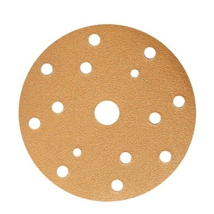 Шлифовальные круги в комплекте 50 шт GOLD B312T 150 мм на липучке 15 отверстий золотистый P 60 SUNMIGHT 44305-50