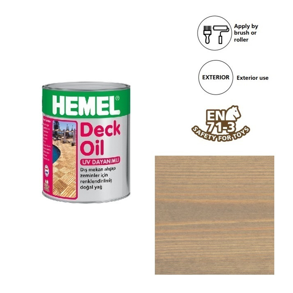 Масло для террас для наружных работ Deck Oil Серый базальт, 0,75 л 3114H HEMEL 311475