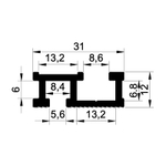 ХИТ! Профиль шина анодированная 0,8 м цвет матовый серебристый WOODWORK TR31.080