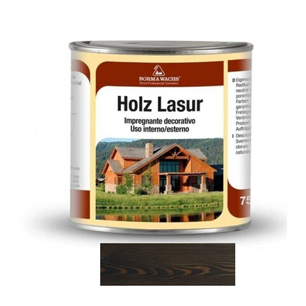 АКЦИЯ МАЙ 2025! Декоративная ВОСКОВАЯ лазурь / Масло для фасадов Holzwachs Lasur 750 мл 3320 цвет 145 антрацит для наружных и внутренних работ Borma R3320-8