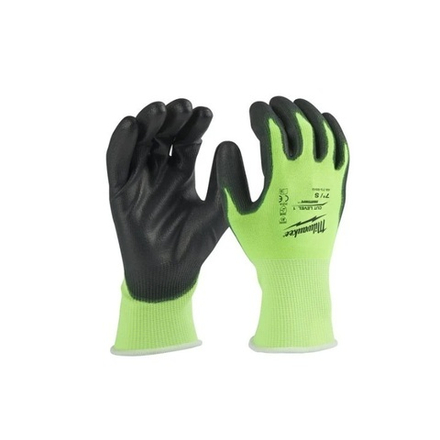 Защитные сигнальные перчатки 1 пара с 1 уровнем сопротивления порезам размер XL/10 Hi-Vis Cut level (Хай Виз Кат Левел) Milwaukee 4932479919