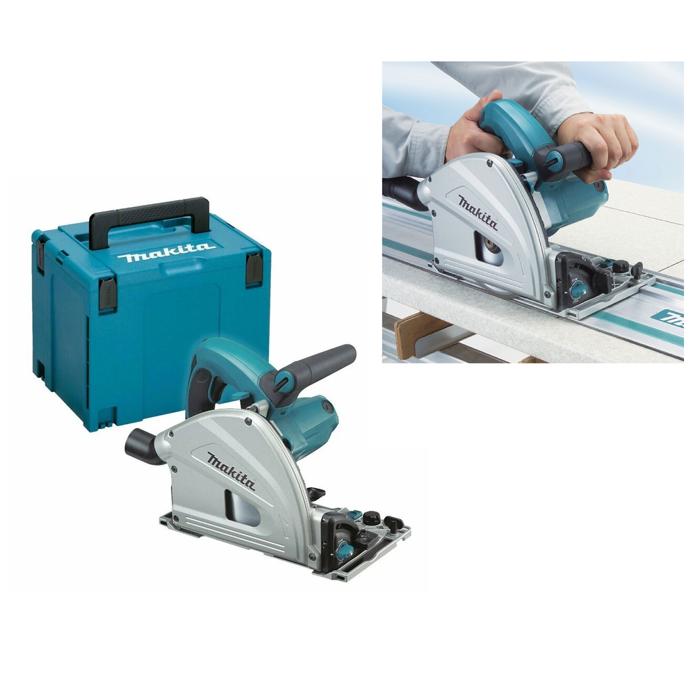 СУПЕР ЦЕНЫ! Пила дисковая погружная Makita SP 6000 J 1,3кВт, 220В, 2000-5200 об/мин, диск 165 / 20 мм, глубина пропила под углом 90° 56 мм, в кейсе SP6000J