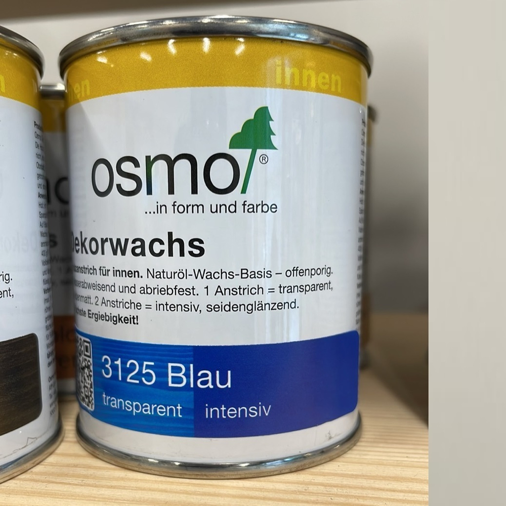 Цветное масло интенсив Osmo 3125 Синий 0,125 л Dekorwachs Intensive Tone для внутренних работ Osmo-3125-0,125 10100834