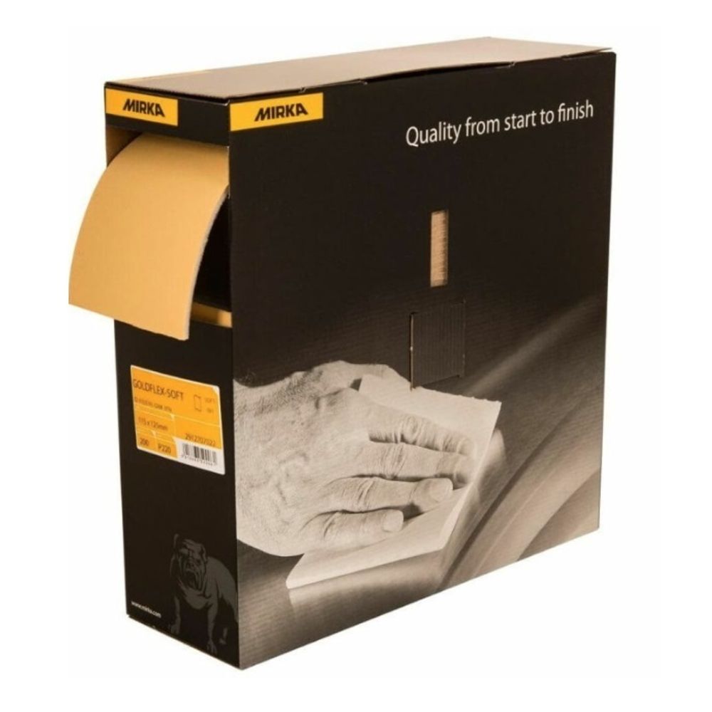 Комплект 200 шт Шлифовальные листы бумага / поролоновая основа MIRKA GOLDFLEX-SOFT 115 x 125 мм P 180 с перфорацией 2912707018