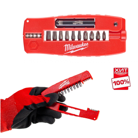 ХИТ! Набор бит 12 шт. Milwaukee SHOCKWAVE Impact Duty set 2 GEN III Крокодил N 2 дюйм 4932430910