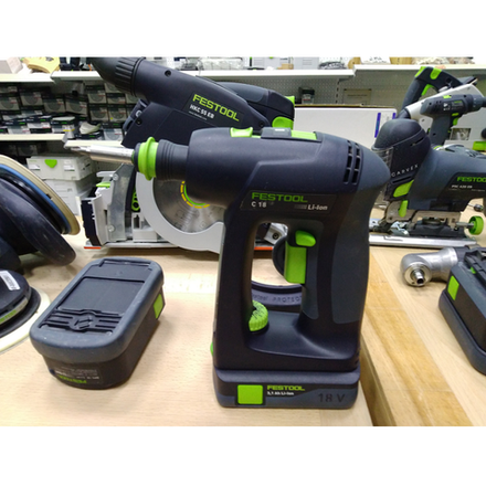 Аккумуляторная дрель - шуруповёрт C 18 HPC 4,0 I-Set с 2 шт Аккумуляторами BP 18 Li 4,0 HPC-ASI, Быстрозарядным устройством TCL 6  в систейнере SYS3 DF M 187 FESTOOL 577617