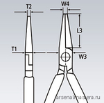 Круглогубцы 160 мм, губки без насечек 41 мм, хром, 2-комп ручки 30 35 160 KNIPEX KN-3035160