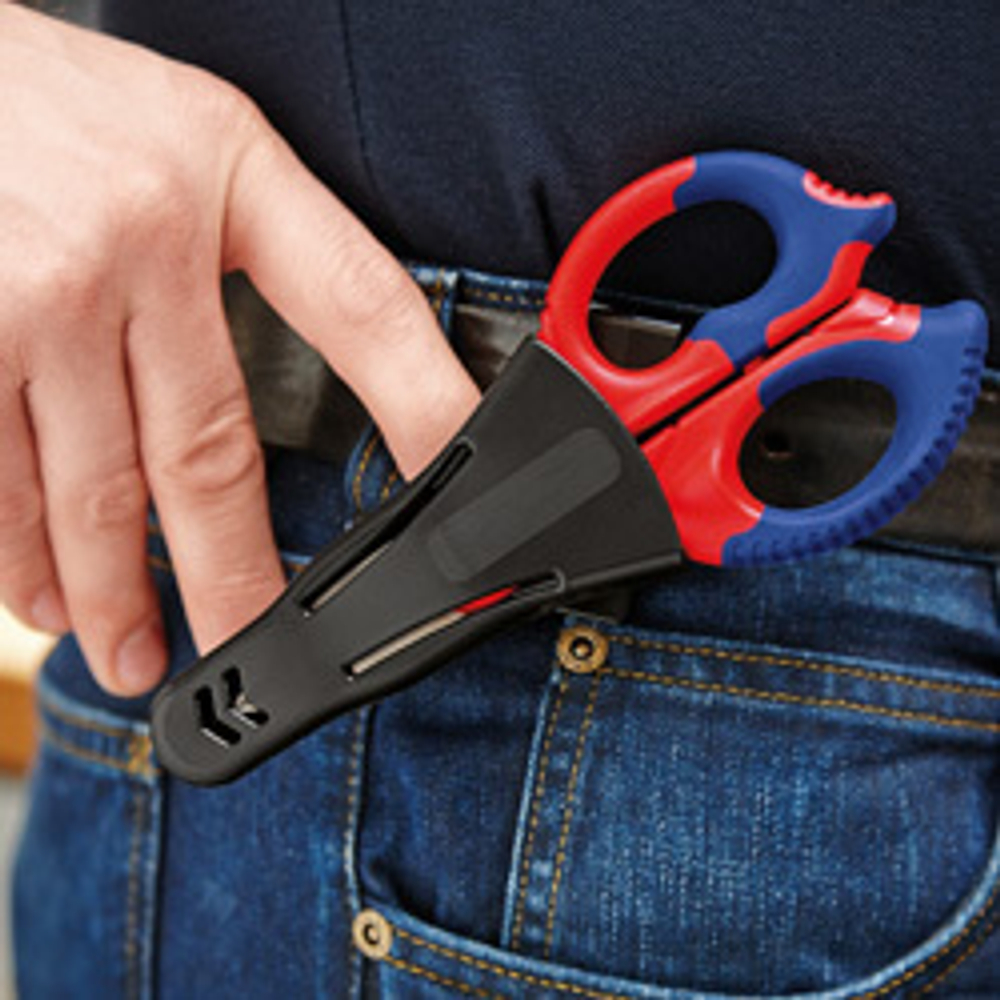 Ножницы электрика 155 мм, микронасечки, нерж, 2-комп ручки, SB, KNIPEX KN-9505155SB