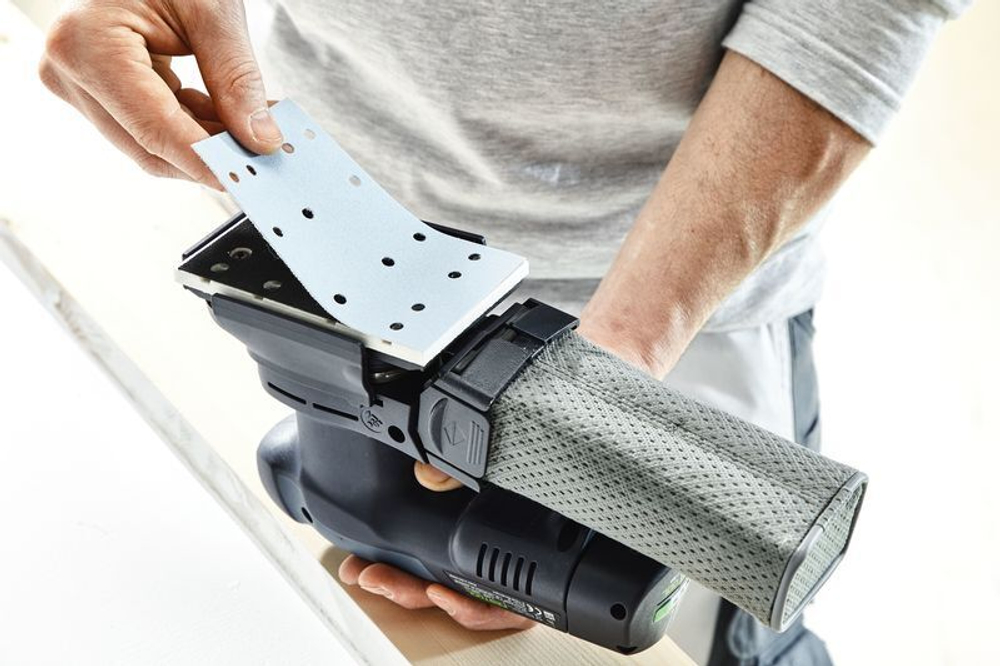Аккумуляторная шлифовальная машинка Rutscher RTSC 400-Basic 18 В с подошвой, кожухом, мешком в систейнере FESTOOL 576347