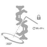 ХИТ! Зажим MultiClamp двойной поворотный (красный / черный) Piher 34055 М00012256