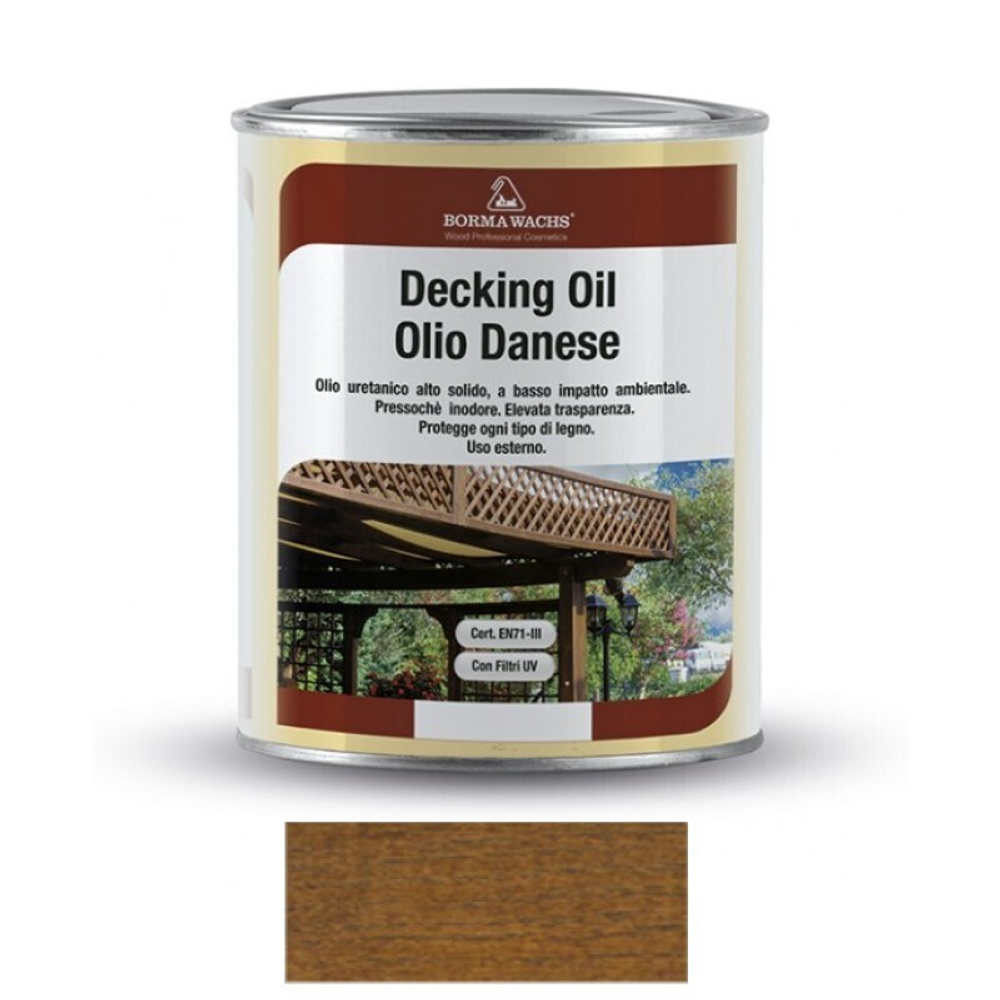 АКЦИЯ ИЮНЬ 2025 ХИТ! Масло датское Decking Oil 1 л для террас для наружных работ цвет 512 Дуб Borma 4971IL-LS512
