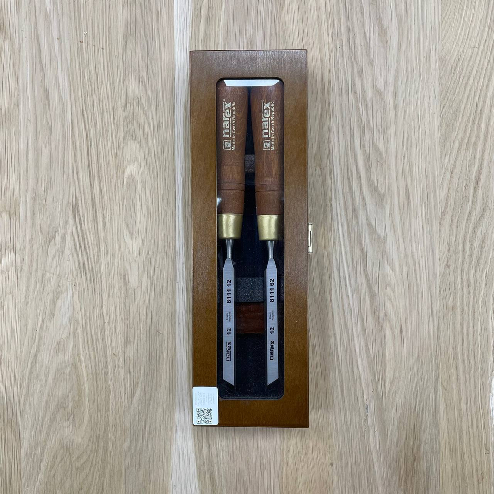 ХИТ! Набор из 2 косых столярных стамесок 12 мм (правая и левая) NAREX WOOD LINE PLUS 851662