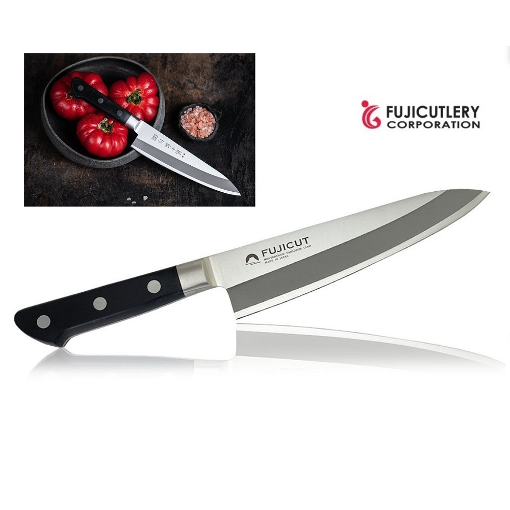 ХИТ! Японский Шеф Нож поварской Гюйто Fuji Cutlery серия FUJI CUT длина лезвия 180 мм, сталь Мо-V 3 слоя, рукоять полипропилен, заточка 6000 Tojiro FC-1662
