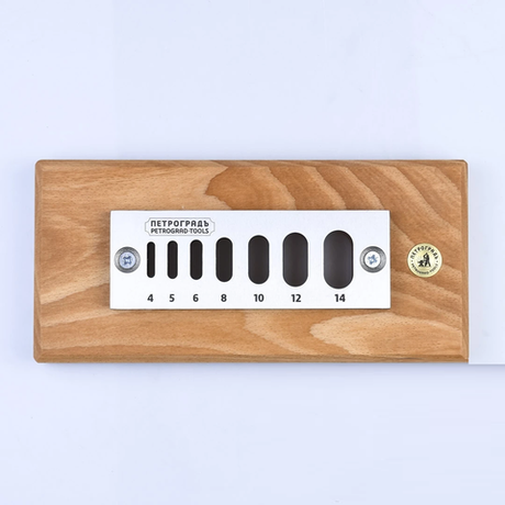 Новинка! Пробочник ПЕТРОГРАДЪ Dowel Plate для дюбелей Домино, D 4, 5, 6, 8, 10, 12, 14 мм, на подставке М00023376