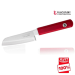 ХИТ! Нож японский овощной кухонный Fuji Cutlery Special series длина лезвия 100 мм, рукоять термопластик GRN, цвет красный, заточка 1000 Tojiro FK-403