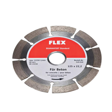 Новинка! Алмазный отрезной диск Flex D-TSC S Diamantjet по камню и бетону 125 х 22,2 мм Standard Beton 349046