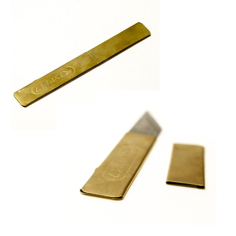 ХИТ! Нож - косяк японский Miki Tool 120 х 16 х 1 мм латунная рукоять и ножны MT SS М00010971
