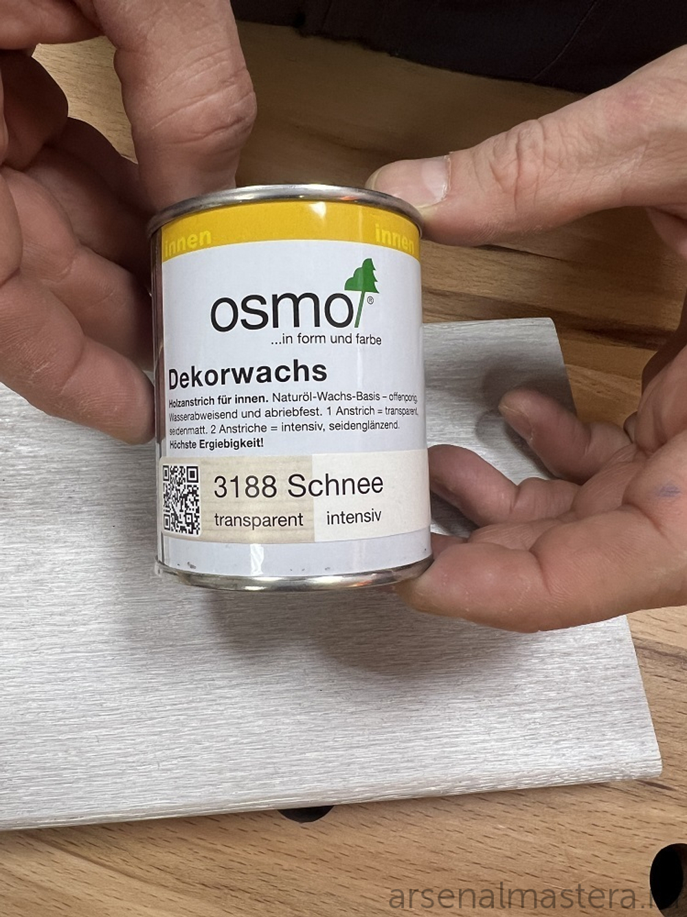 Новинка! Цветное масло для древесины Osmo Dekorwachs Intensive Tone 3188 Снег 0,22 л для внутренних работ 10100456_2