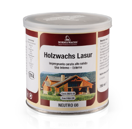 АКЦИЯ МАЙ 2025! Декоративная ВОСКОВАЯ лазурь / Масло для фасадов Holzwachs Lasur 750 мл 3320 цвет 145 антрацит для наружных и внутренних работ Borma R3320-8