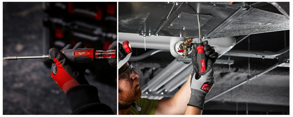 АКЦИЯ ФОКУС-ПЛЮС! Отвертка универсальная Milwaukee с трещоткой со сменными вставками 14 в 1 PH/PZ/TX/HEX/SL 4932480582