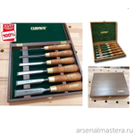 ХИТ! Набор в деревянном кейсе из 6 плоских столярных стамесок NAREX PREMIUM (6, 10, 12, 16, 20, 26 мм) 853200