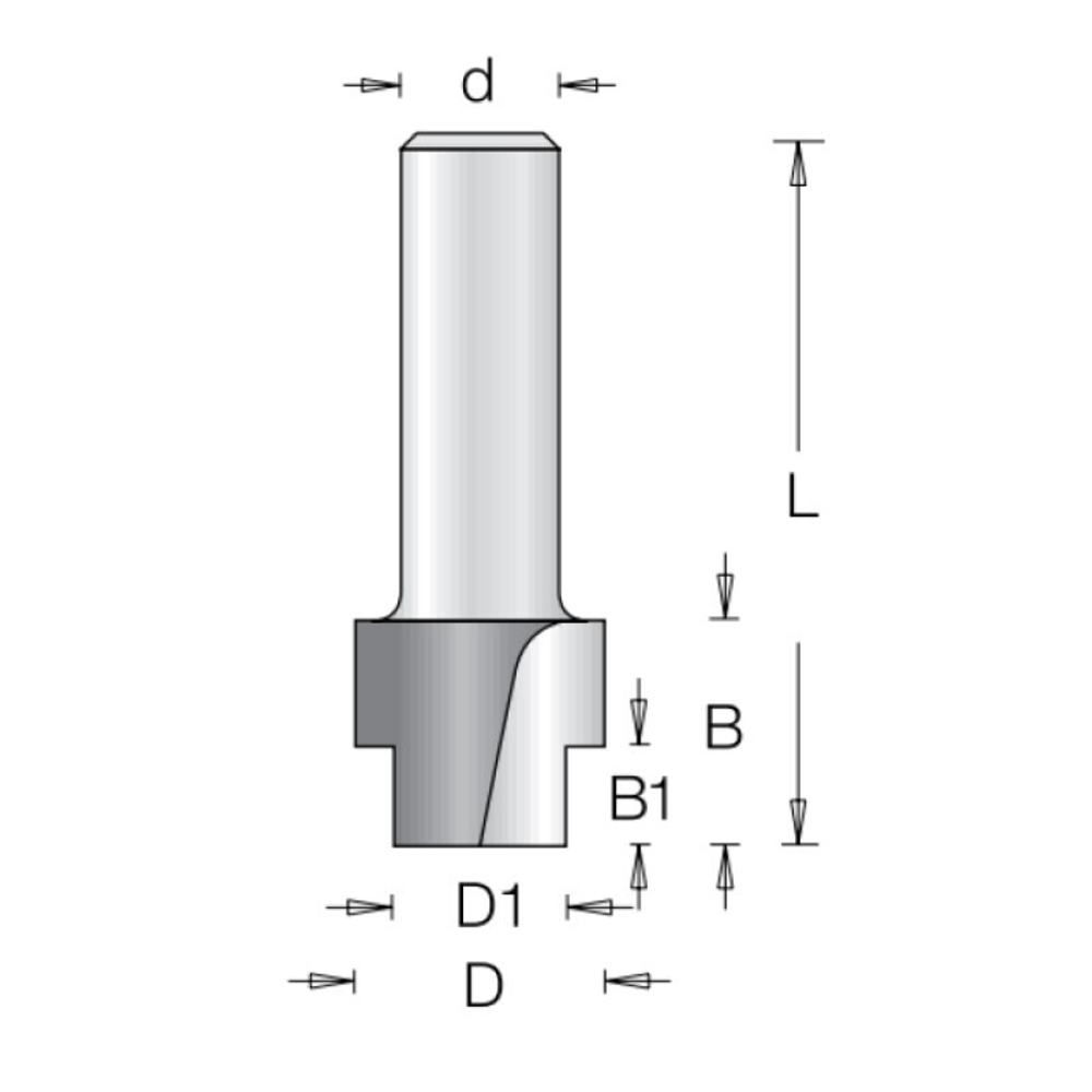 Фреза крышка шкатулки D 19 x 19 х 47,6 х 6 DIMAR 1141083