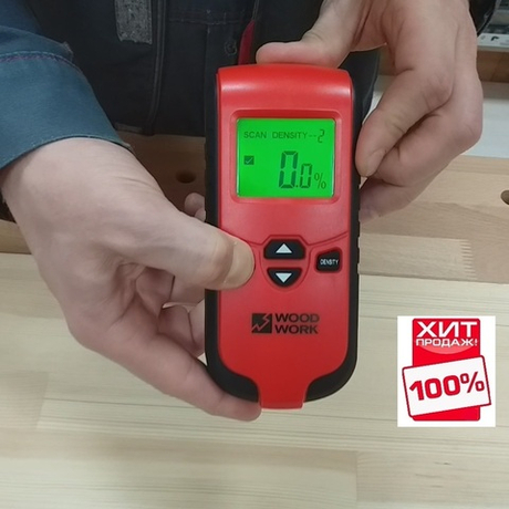 ХИТ! Влагомер индуктивный бесконтактный  10 градаций плотности древесины Woodwork MT-02