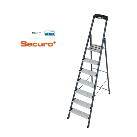 Стремянка анодированные боковины 7 ступени MONTO SECURO Krause 126450